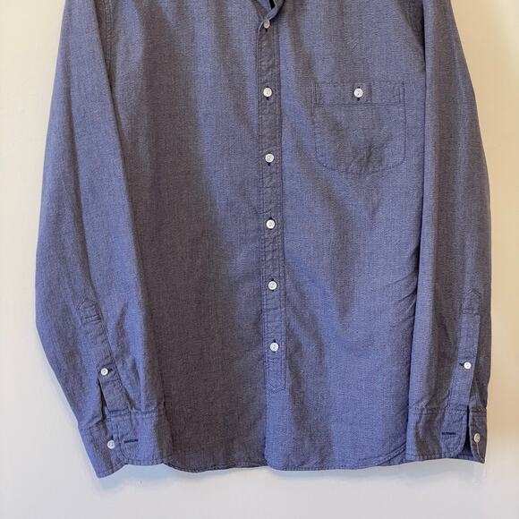 J. Crew L long sleeve button down shirt charcoal gray classic Corpcore top - Picture 3 of 7